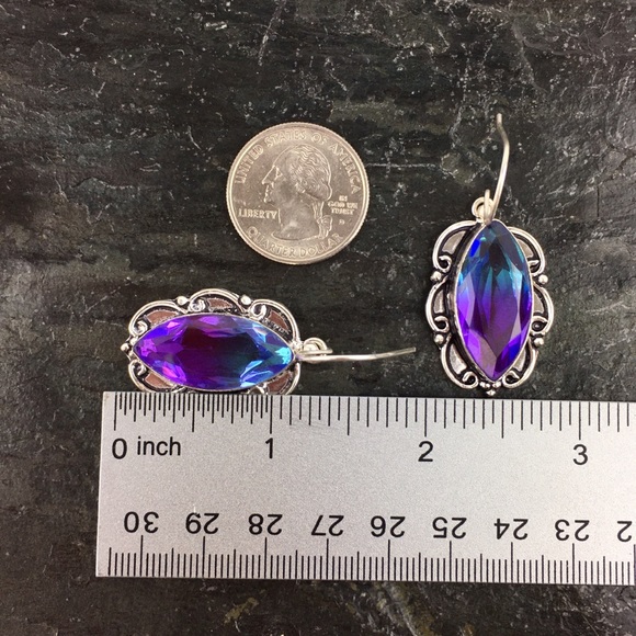 Sim Bi Color Tourmaline Hook Dangle Earrings - Picture 5 of 8